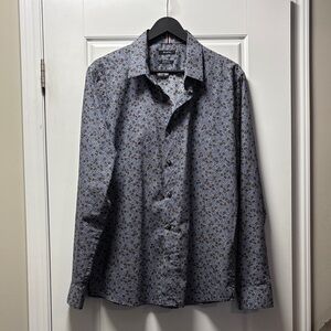 RW&CO. Blue and Black Patterned Casual Shirt